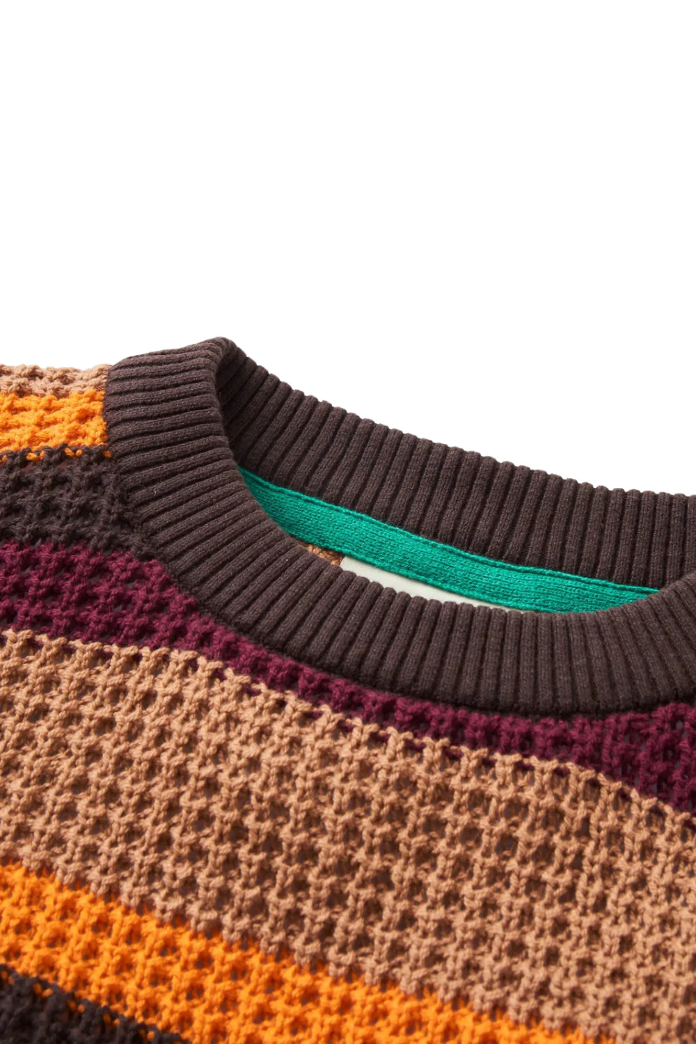 Passenger Reflection Stripey Jumper Toffee Brown Multi Stripe - Image 3