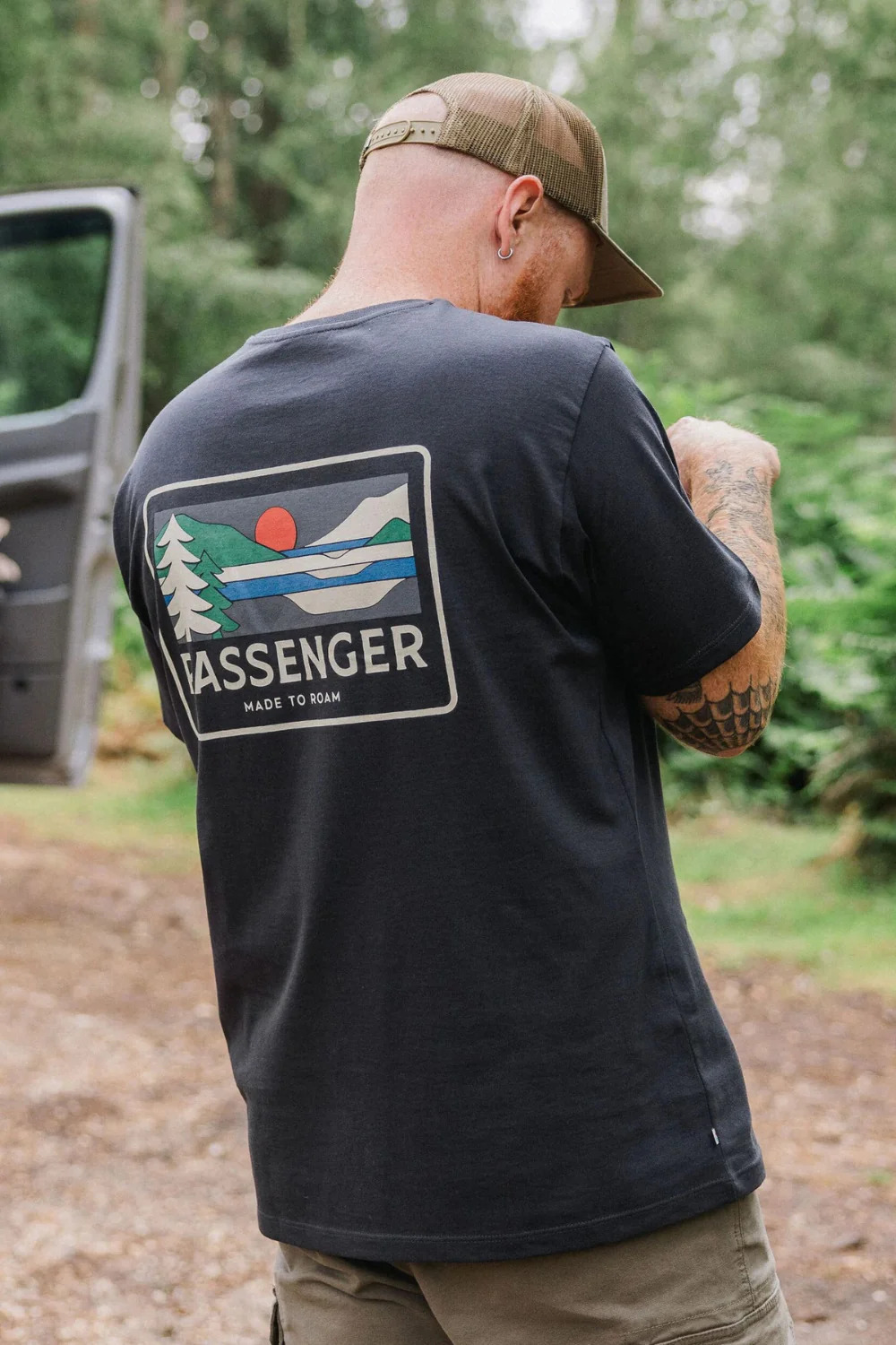 Passenger Roamer Mens Recycled Cotton T-Shirt Black - Image 2