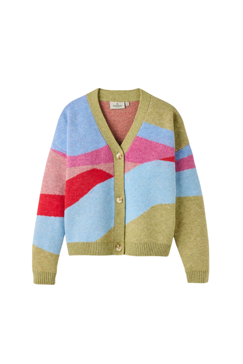 Passenger Scenic Womens Recycled Knitted Cardigan Scenic Dusty Olive