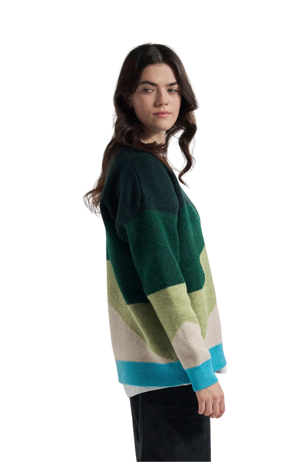Passenger Scenic Womens Recycled Knitted Jumper Scenic Dark Fern - Image 2