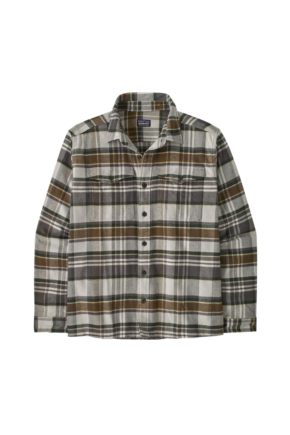 Patagonia Mens Fjord Flannel Shirt Blizzard Salt Grey - Image 3