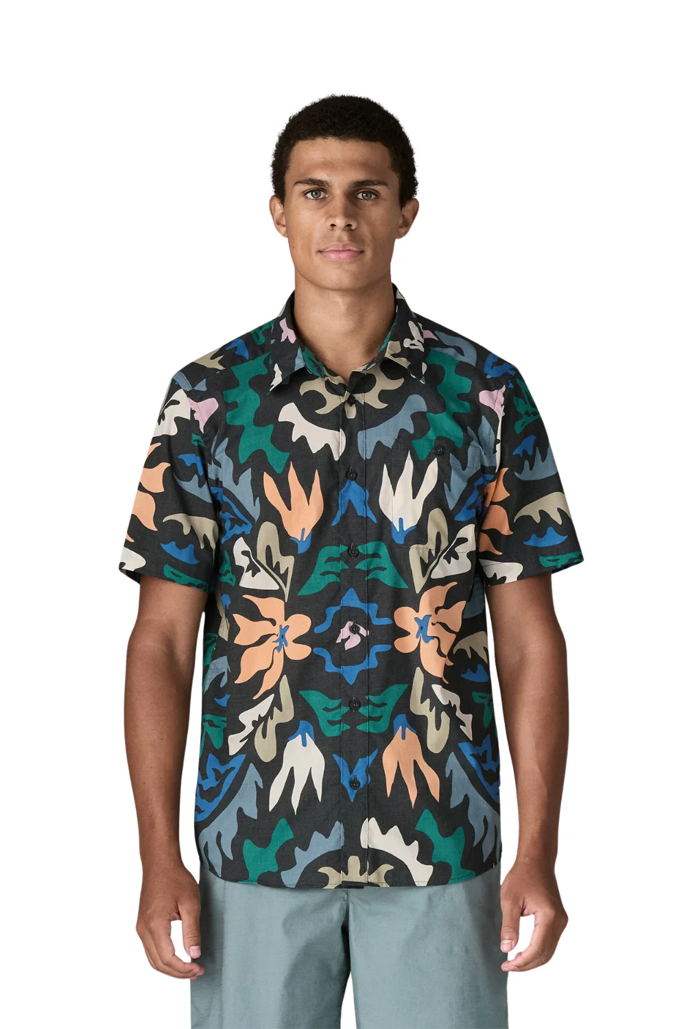 Patagonia Mens Go To Shirt Kaleido Black