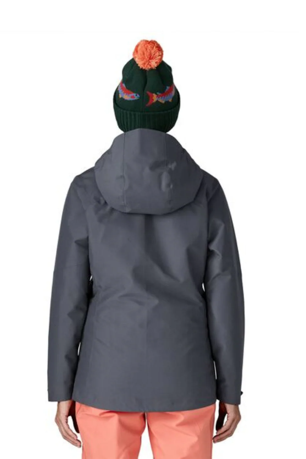 Patagonia Womens Insulated Powder Town Ski Jacket Smolder Blue/Orange Peel - Image 2