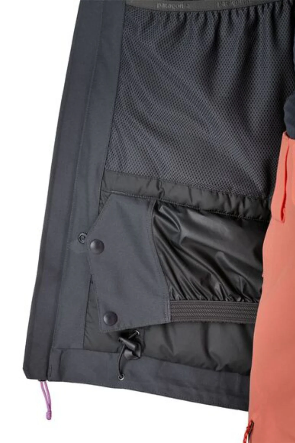 Patagonia Womens Insulated Powder Town Ski Jacket Smolder Blue/Orange Peel - Image 5