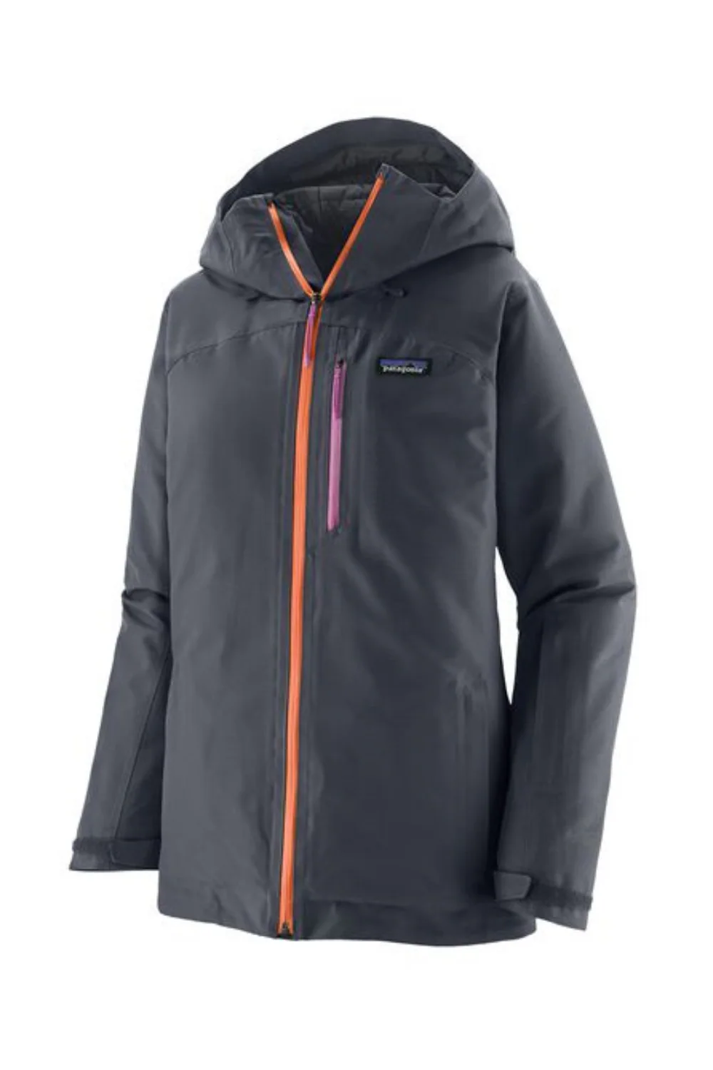 Patagonia Womens Insulated Powder Town Ski Jacket Smolder Blue/Orange Peel - Image 8