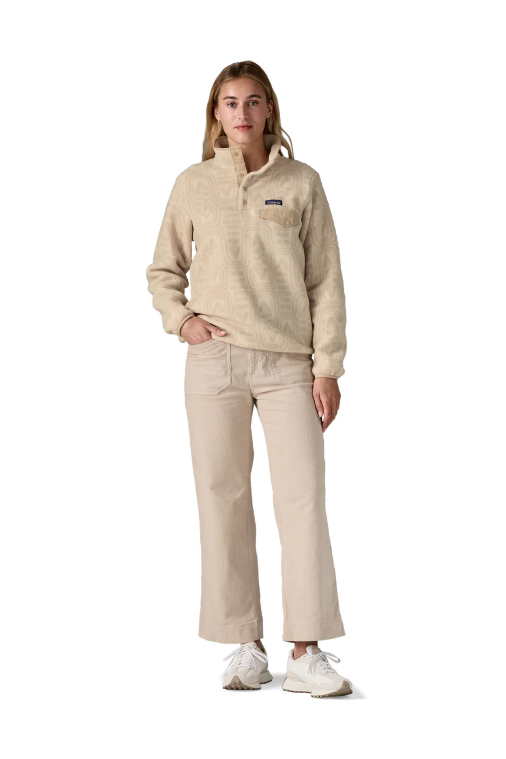 Patagonia Womens Light Weight Synch Snap-T Pullover Flow Dyno White - Image 4