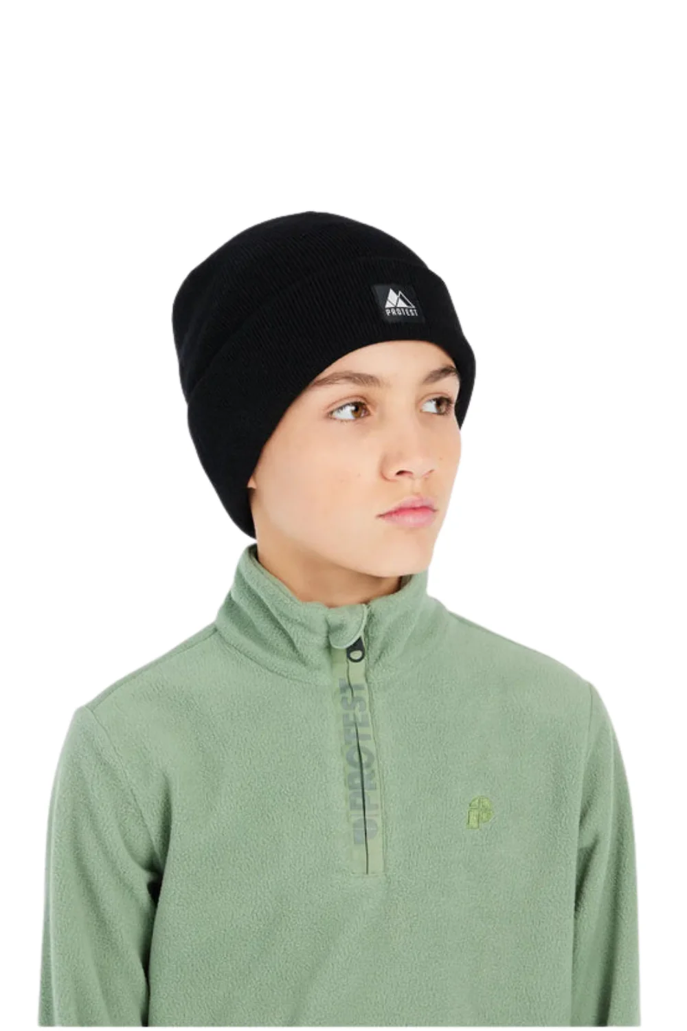 Protest Perfecty Junior 1/4 Zip Top Marl Green - Image 3