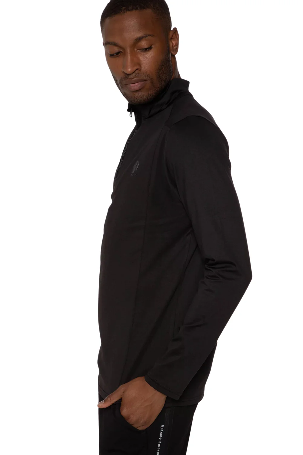 Protest Rewill Mens 1/4 Zip Mid Layer Top True Black - Image 3