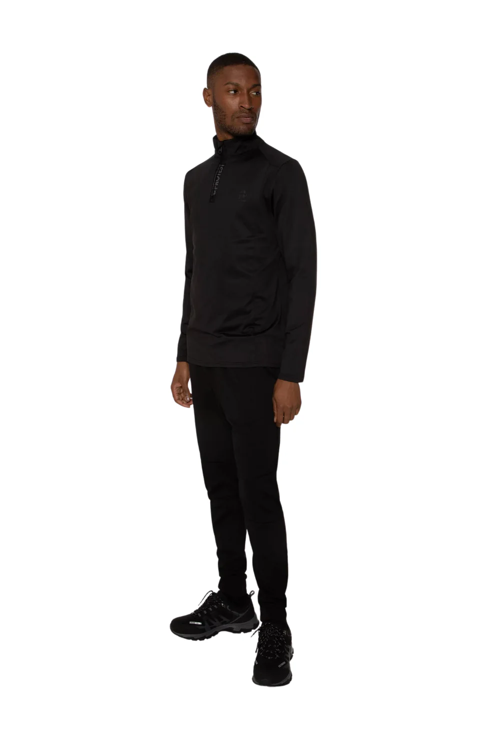 Protest Rewill Mens 1/4 Zip Mid Layer Top True Black - Image 4