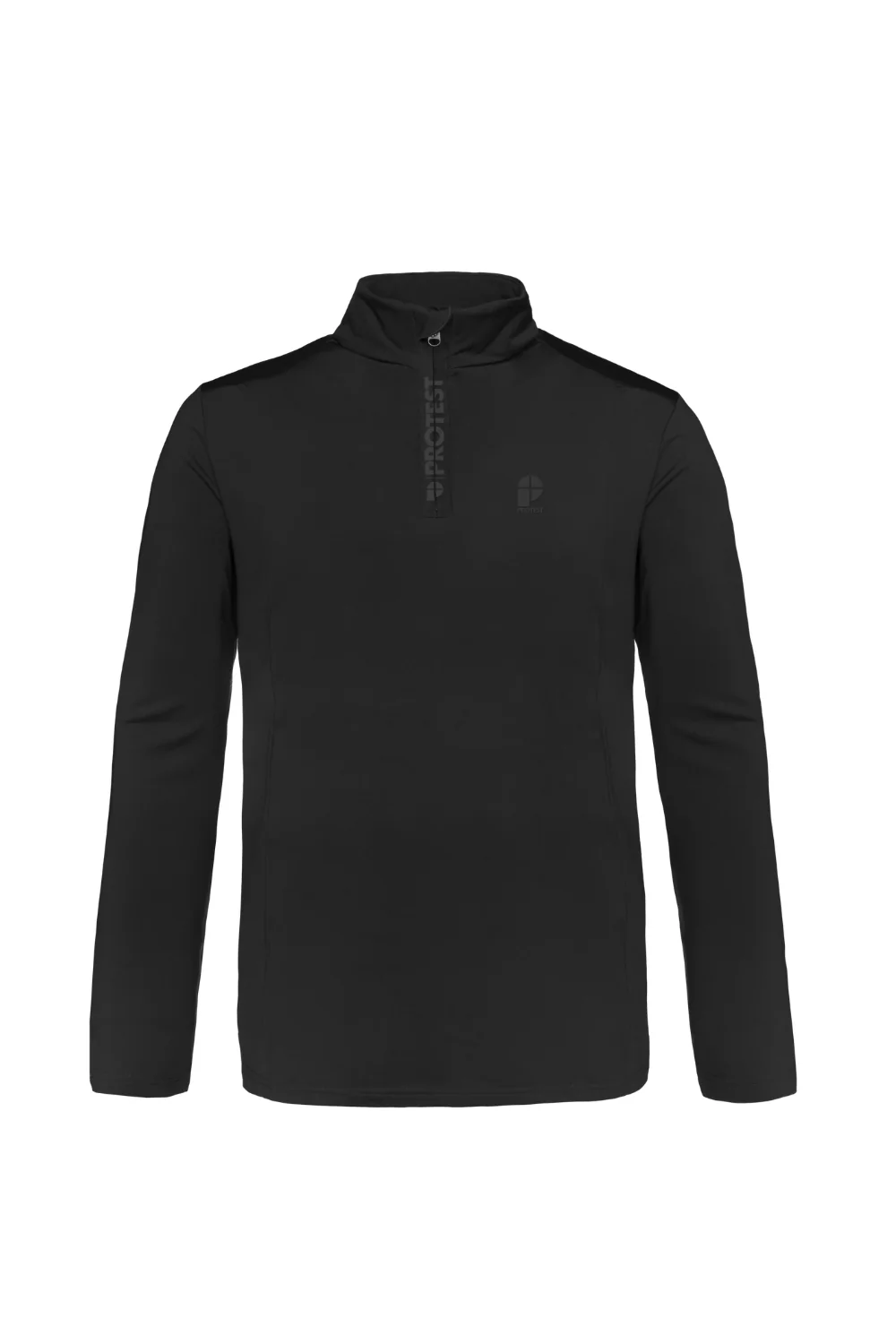 Protest Rewill Mens 1/4 Zip Mid Layer Top True Black - Image 6
