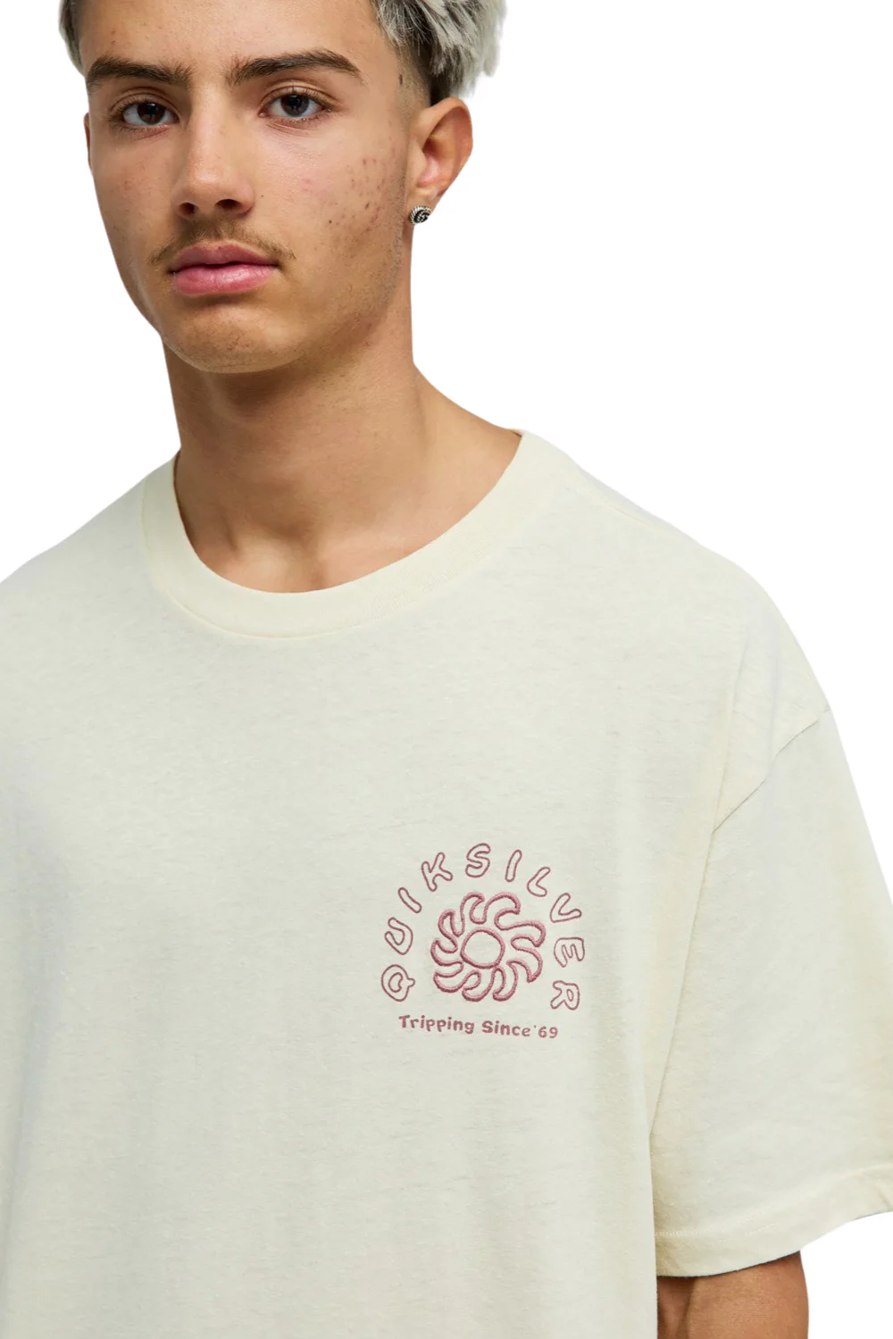 Quiksilver Curve Palm Mens T-Shirt Bone White - Image 4