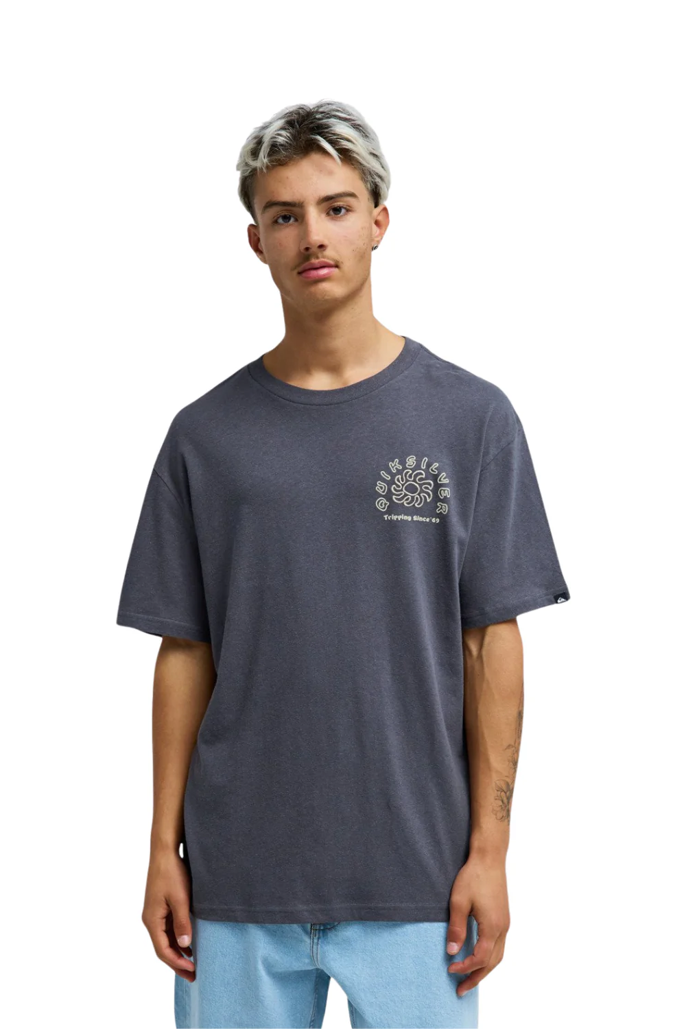 Quiksilver Curve Palm Mens T-Shirt Iron Gate - Image 2