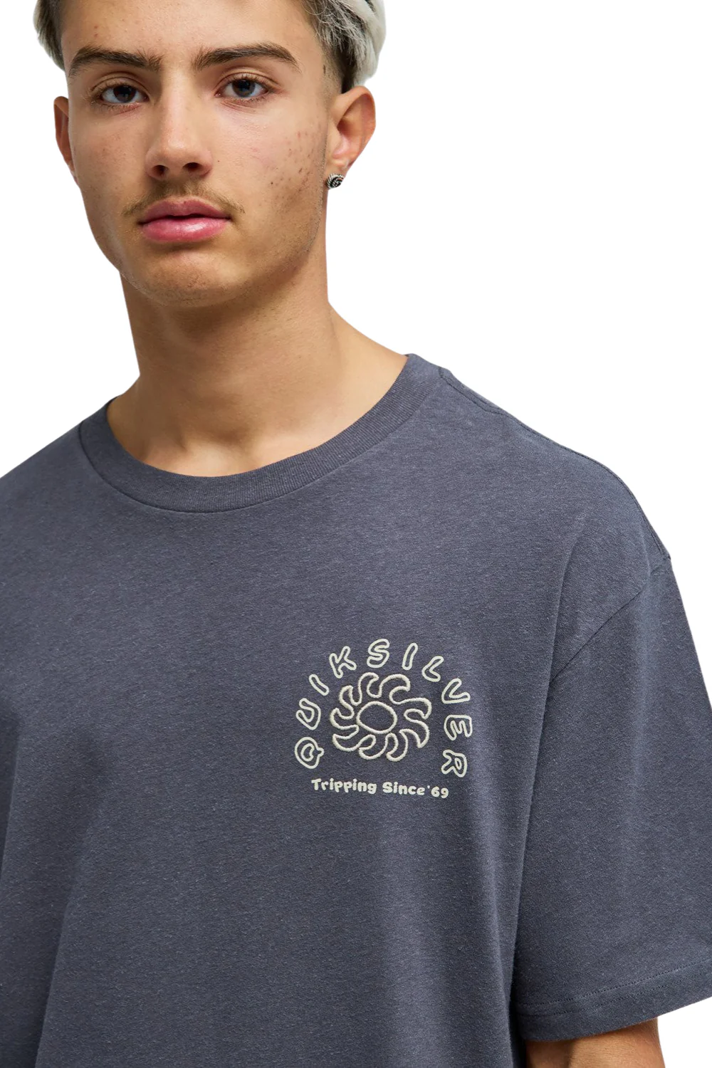 Quiksilver Curve Palm Mens T-Shirt Iron Gate - Image 4