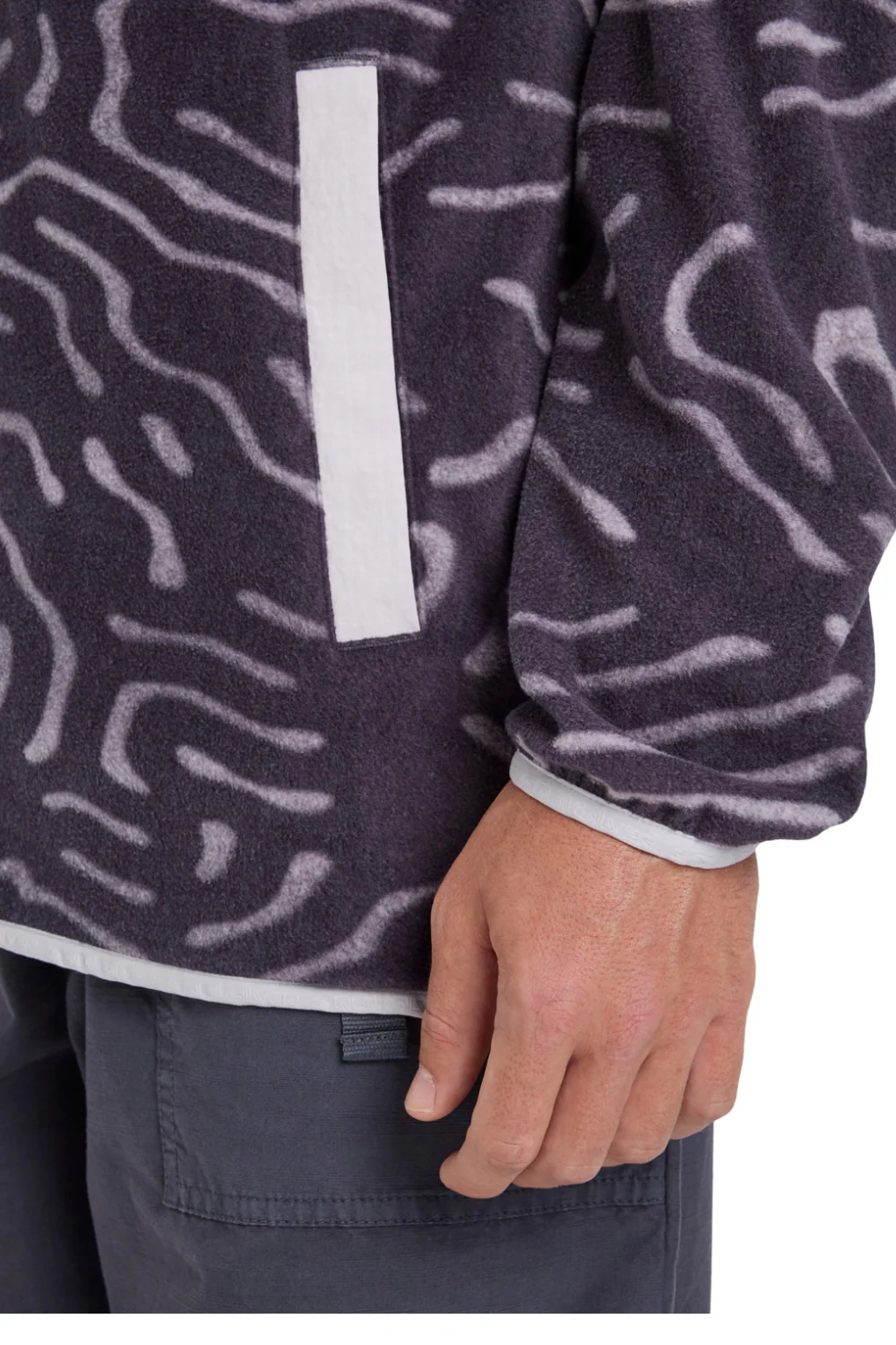 Quiksilver Mens No Destination Full Zip Micro Fleece Graystone Linear Stamp - Image 5