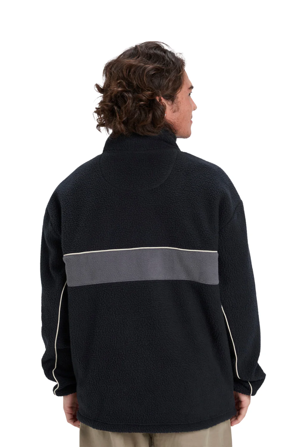 Quiksilver Mens Omni Sherpa Half Zip Technical Fleece Black - Image 2