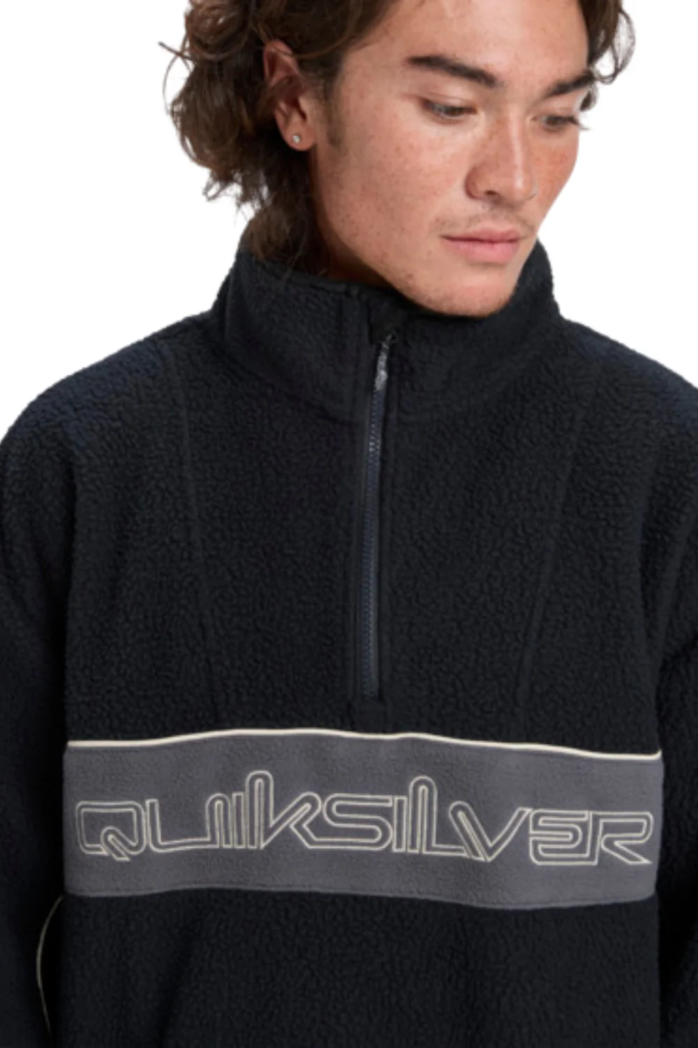 Quiksilver Mens Omni Sherpa Half Zip Technical Fleece Black - Image 3