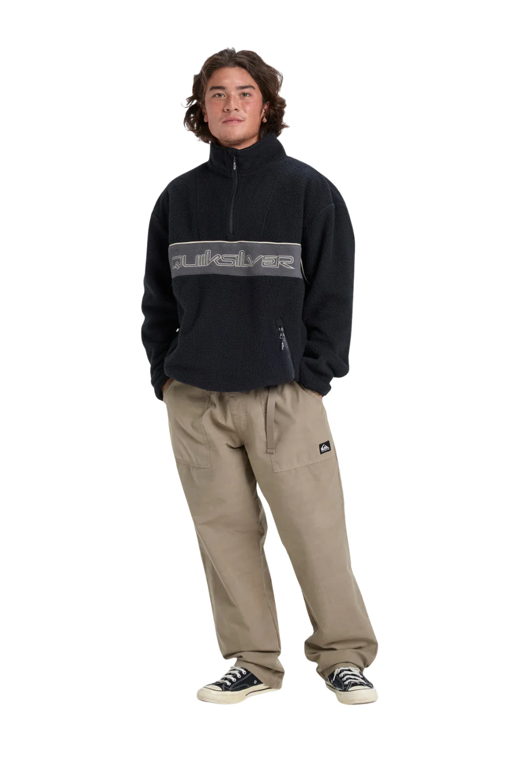 Quiksilver Mens Omni Sherpa Half Zip Technical Fleece Black - Image 4