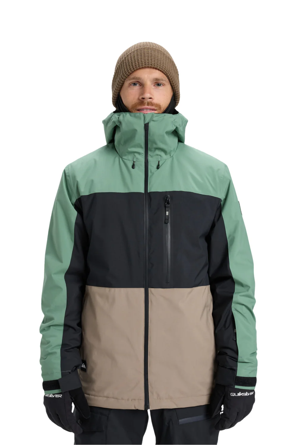 Quiksilver Mens Sycamore Block 20K Technical Ski and Snowboard Jacket Dark Ivy