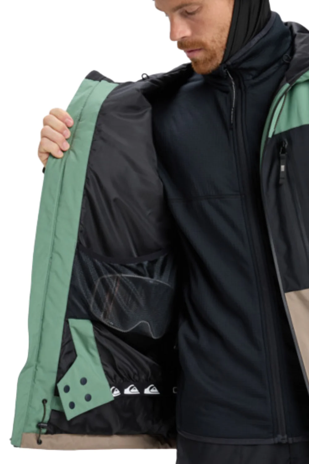 Quiksilver Mens Sycamore Block 20K Technical Ski and Snowboard Jacket Dark Ivy - Image 8