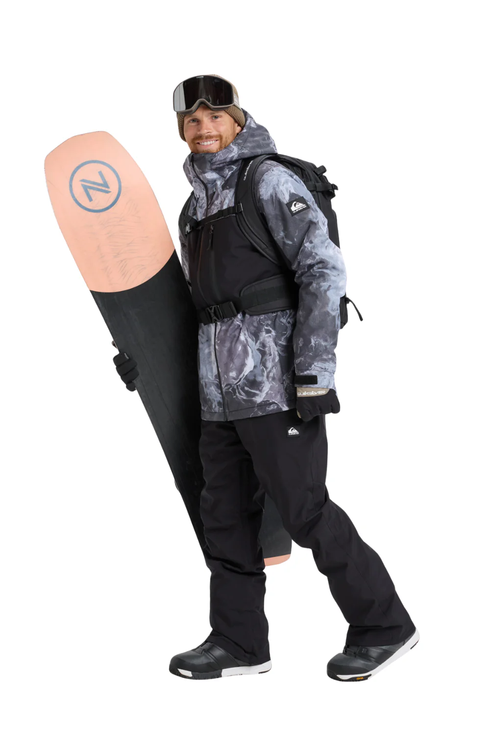 Quiksilver Mens Sycamore Printed Technical Ski and Snowboard Jacket Thermostamp Grayscale - Image 10
