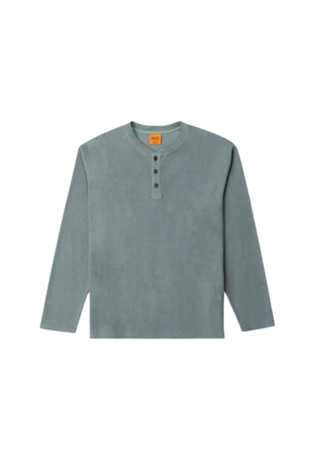 Rhythm Vintage Terry Henley Long Sleeve T-Shirt Silver Pine