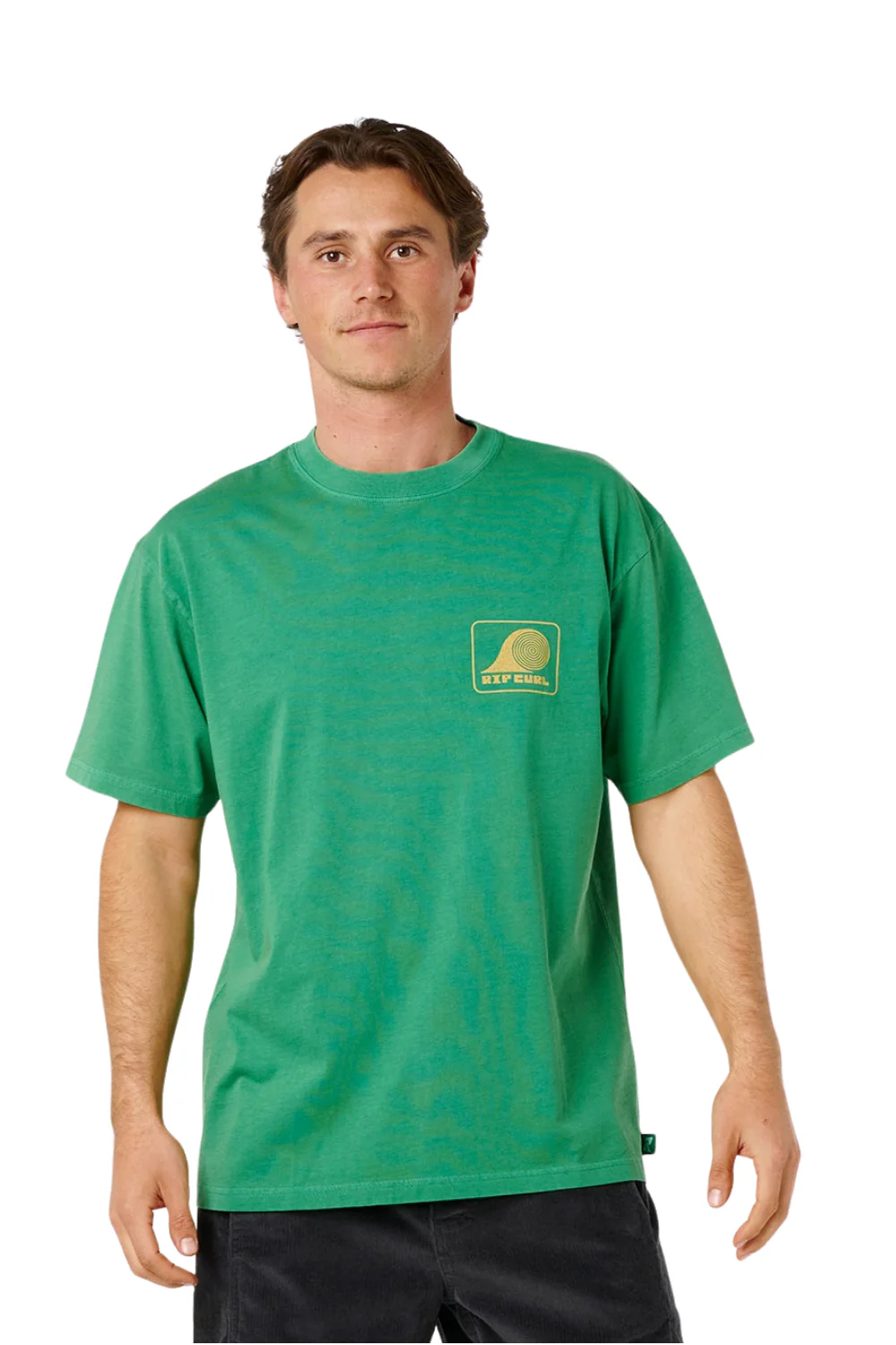 Rip Curl Artist Of The Search Rolling Wave Mens T-Shirt Leaf Green - Image 2