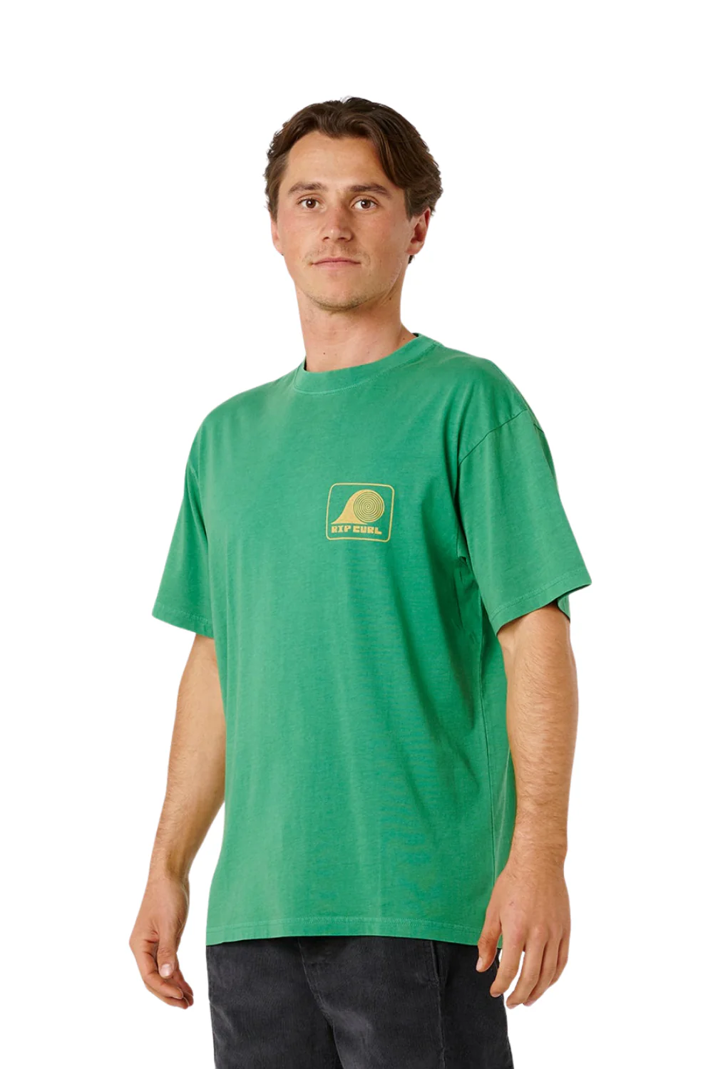 Rip Curl Artist Of The Search Rolling Wave Mens T-Shirt Leaf Green - Image 3