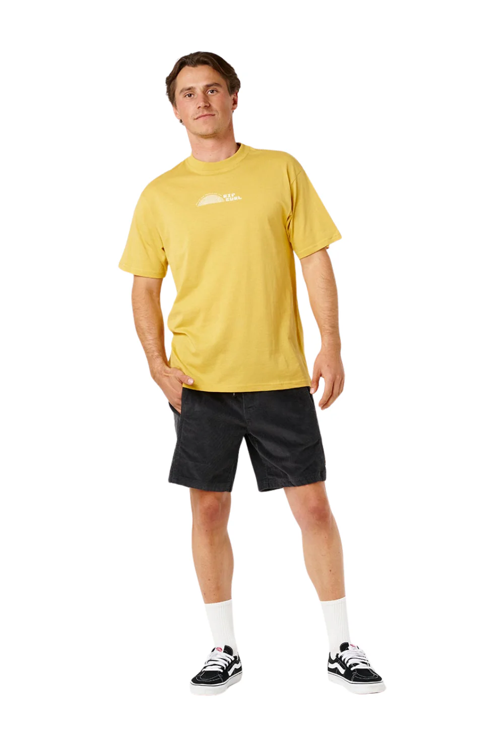 Rip Curl Artist Of The Search Thumb Print Mens T-Shirt Ochre - Image 6