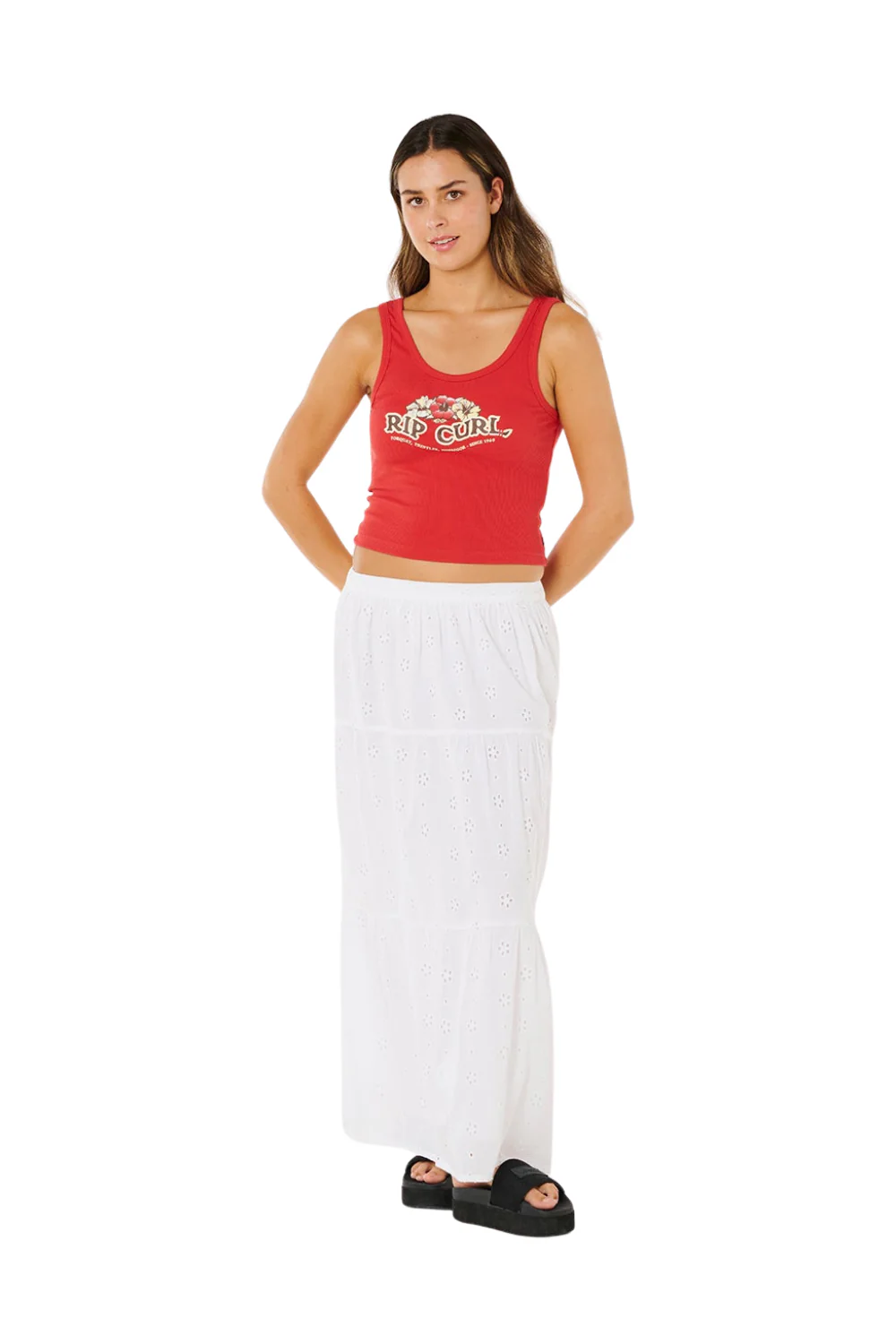 Rip Curl Bells Womens Tank Top Deep Red - Image 4