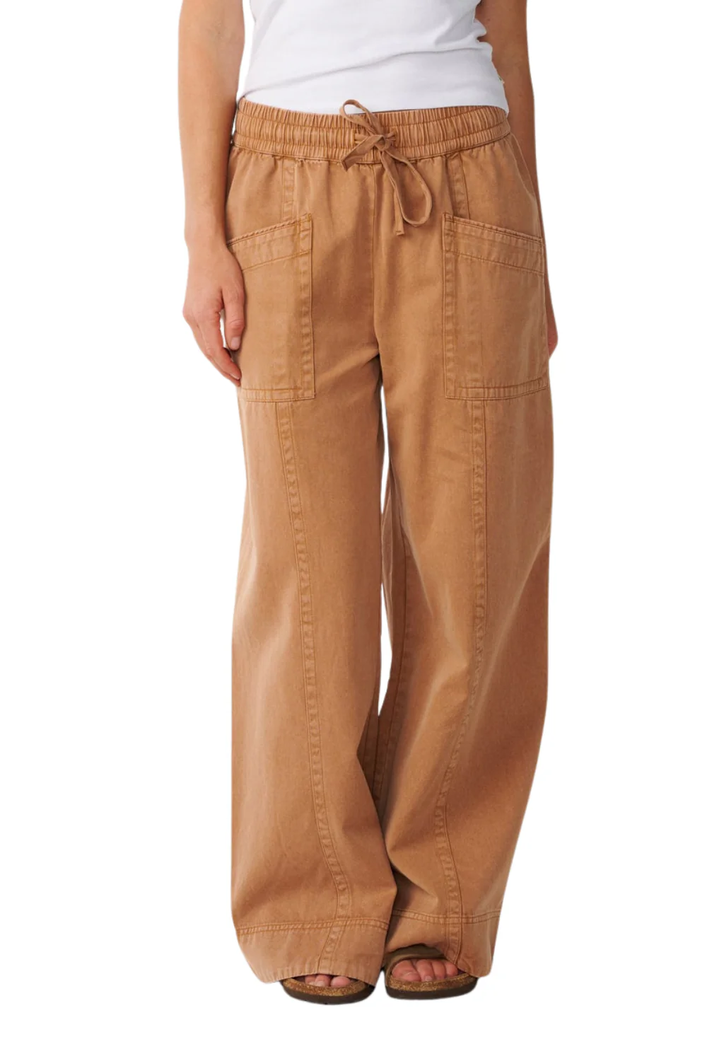 Rip Curl Bossa Nova Womens Twill Wide Leg Trousers Brown
