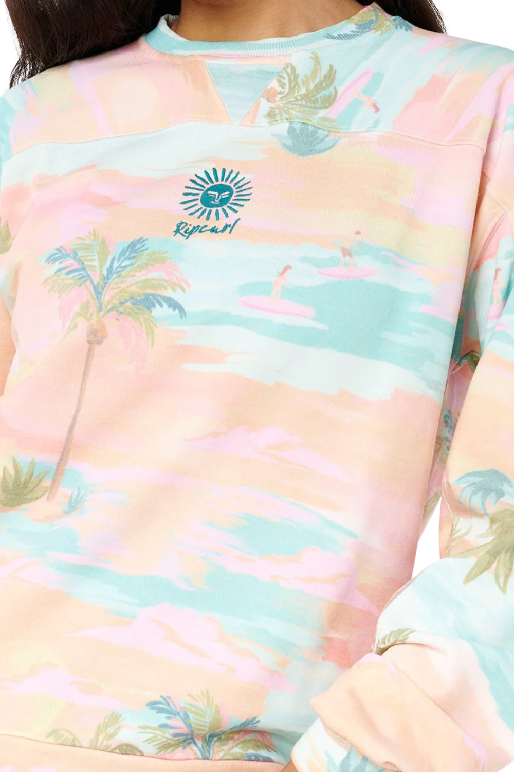 Rip Curl Catalina Island Womens Relaxed Crew Peach - Image 5