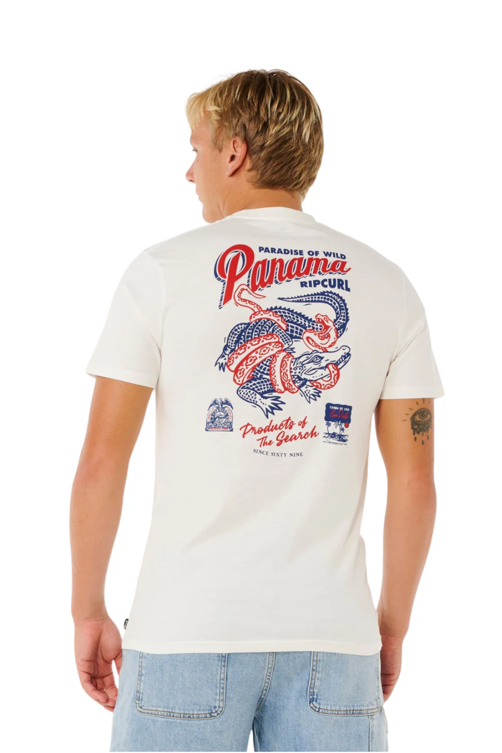 Rip Curl Desti Animals Mens T-Shirt Bone