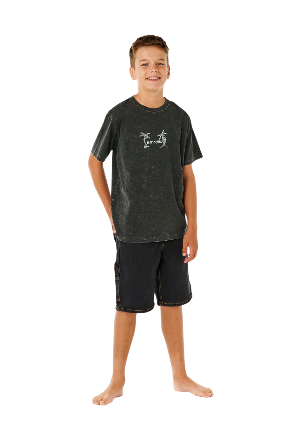 Rip Curl Eternal Shred Boys T-Shirt Washed Black - Image 4