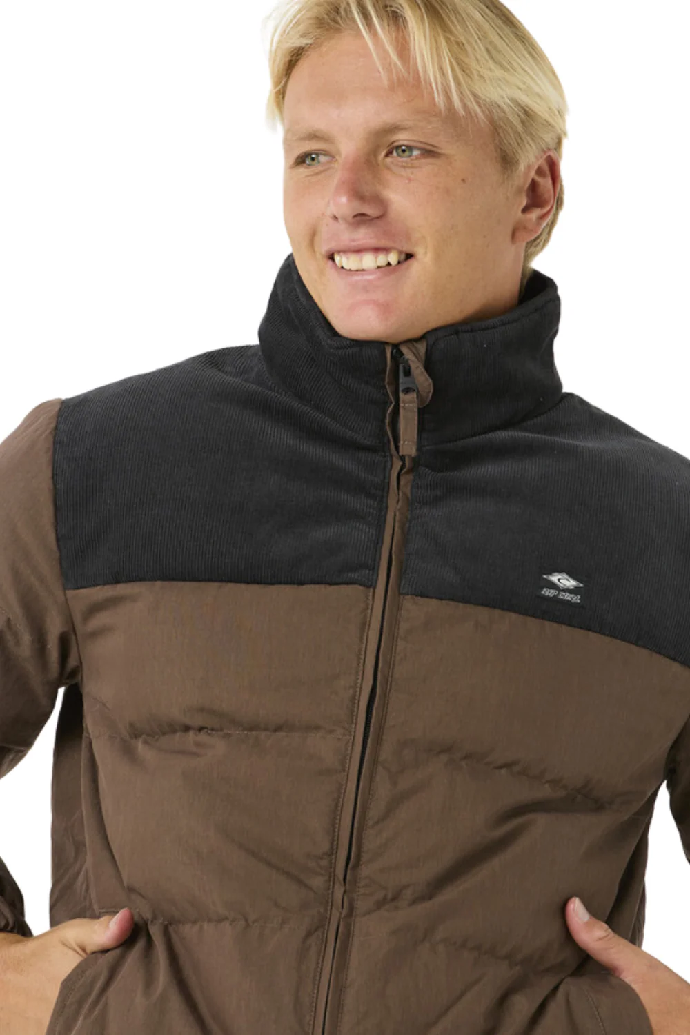 Rip Curl Fade Out Cord Puffer Jacket Chocolate - Image 6