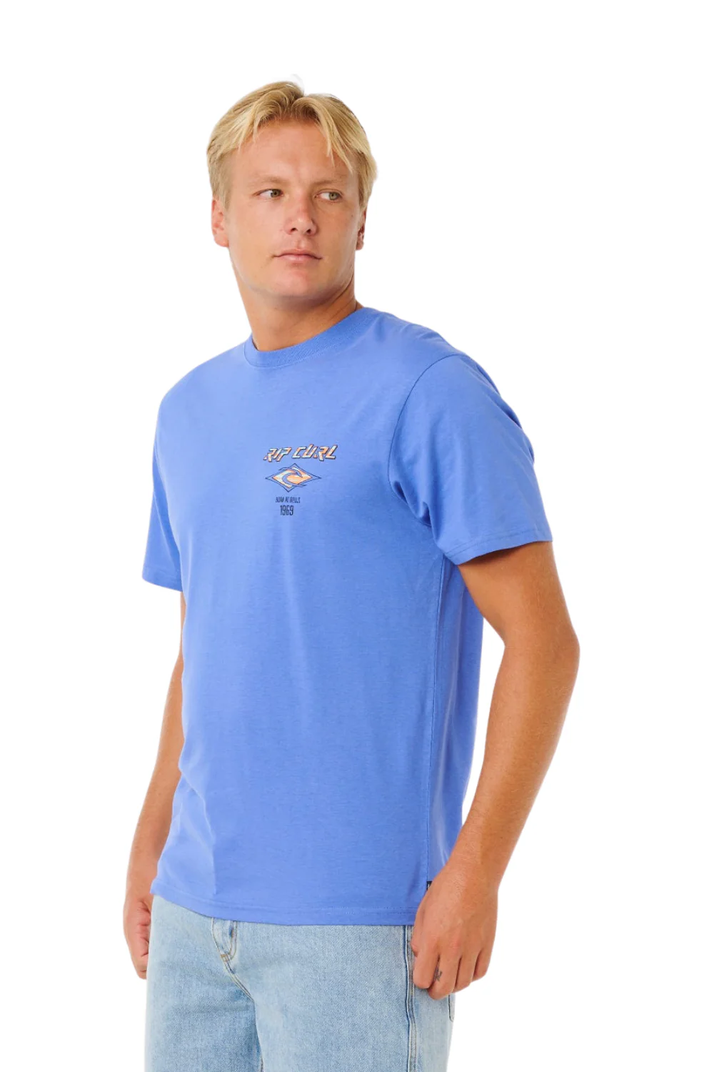 Rip Curl Fade Out Icon Mens T-Shirt Blue Haze - Image 3