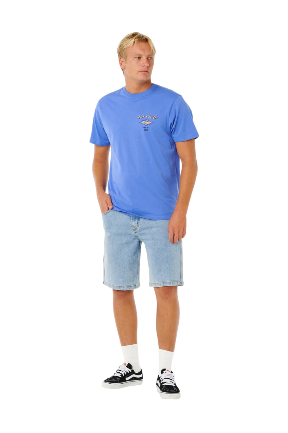 Rip Curl Fade Out Icon Mens T-Shirt Blue Haze - Image 5