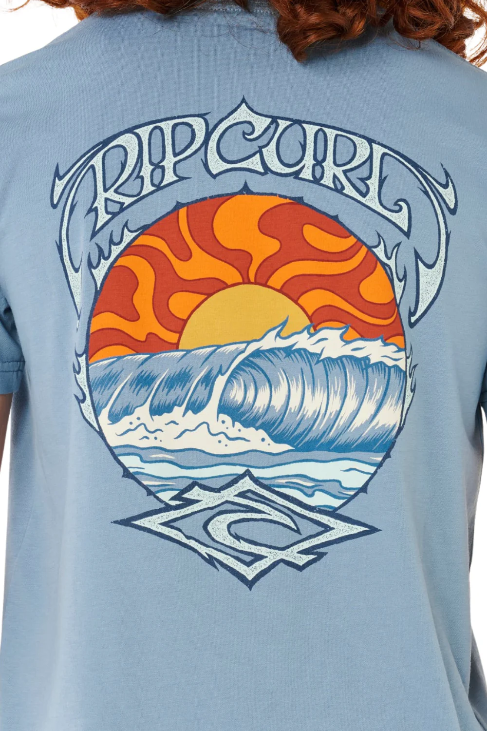 Rip Curl Hazey Days Boys T-Shirt Faded Denim - Image 3