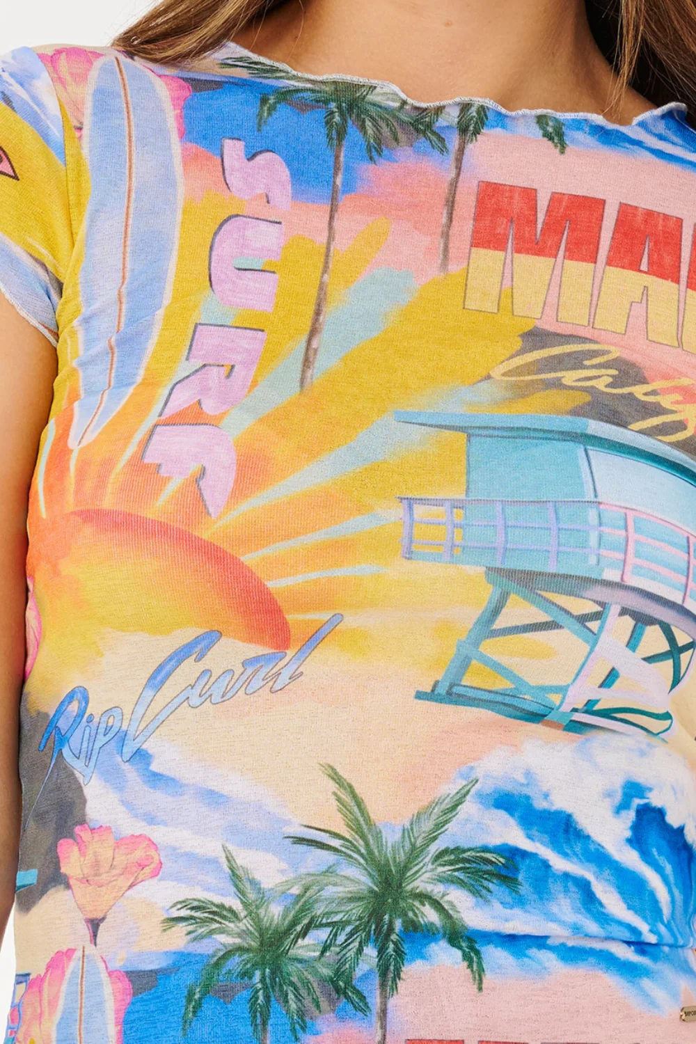 Rip Curl Hotel Malibu Womens Sheer Top Multi - Image 5