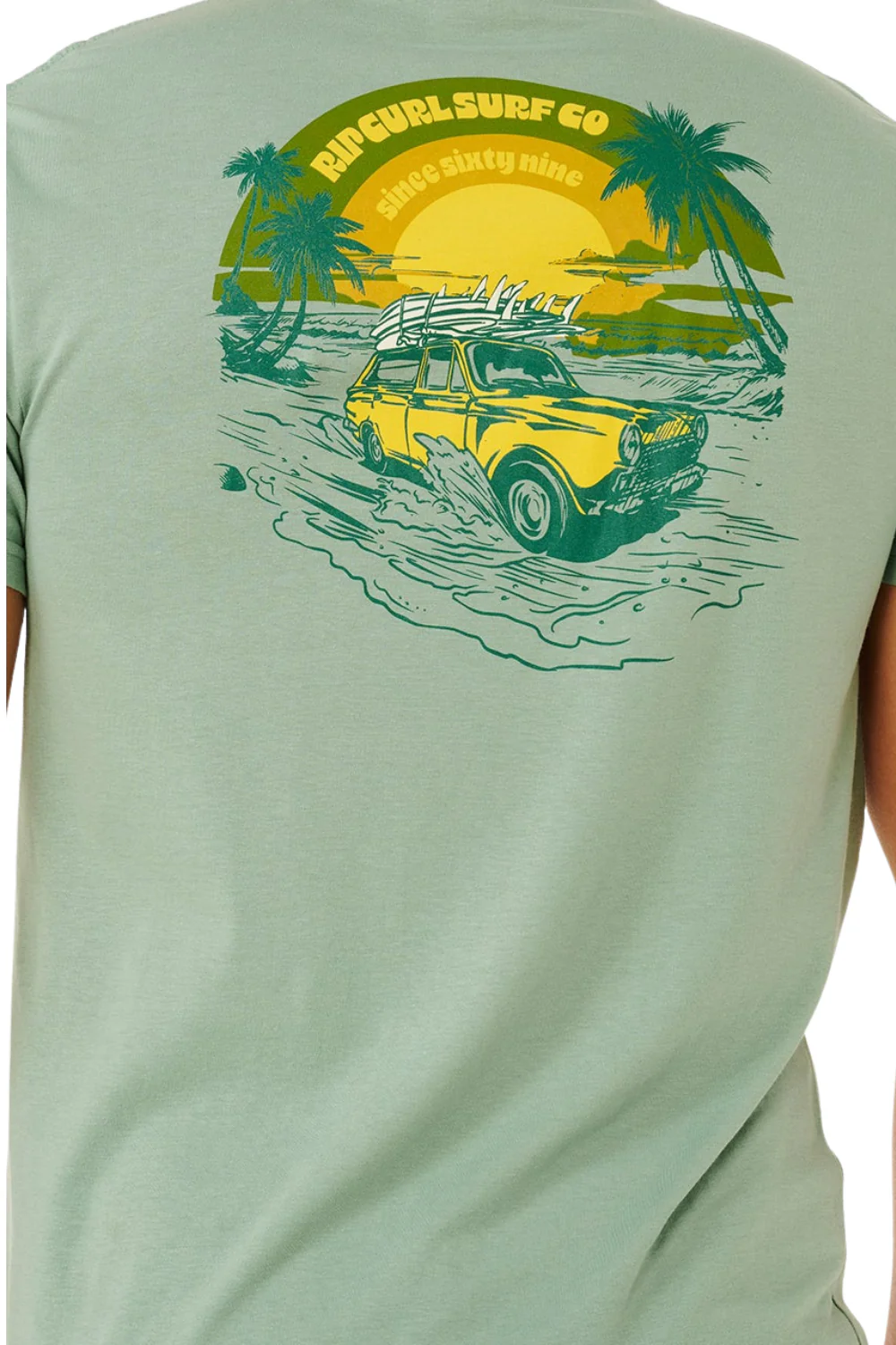Rip Curl Keep On Trucking Mens T-Shirt Aloe - Image 4