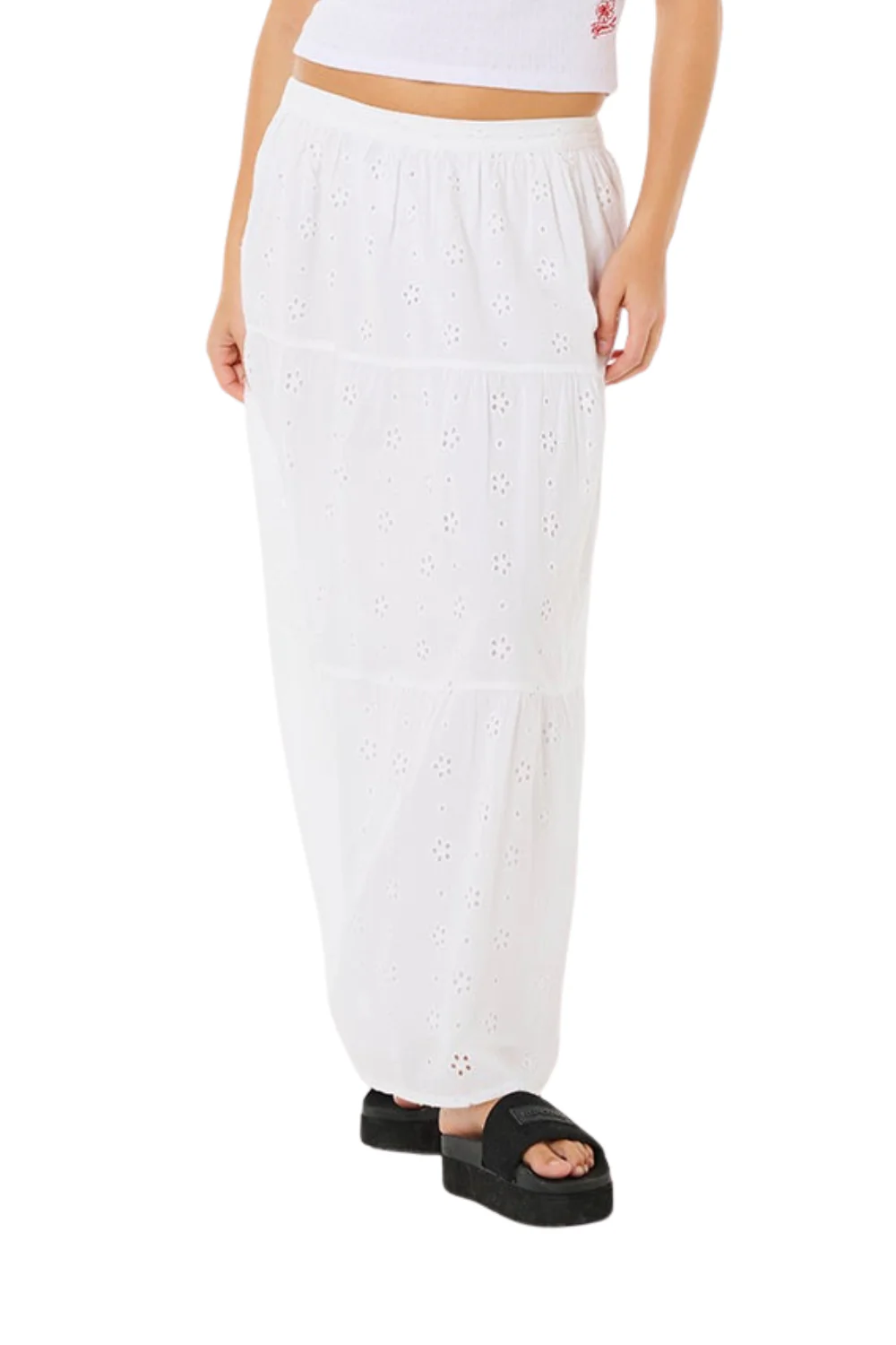 Rip Curl Oasis Broderie Maxi Skirt White