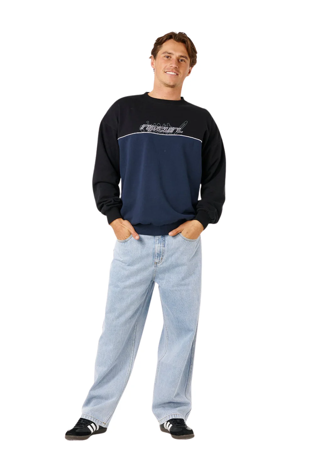 Rip Curl Panel Beater Mens Crew Black - Image 3
