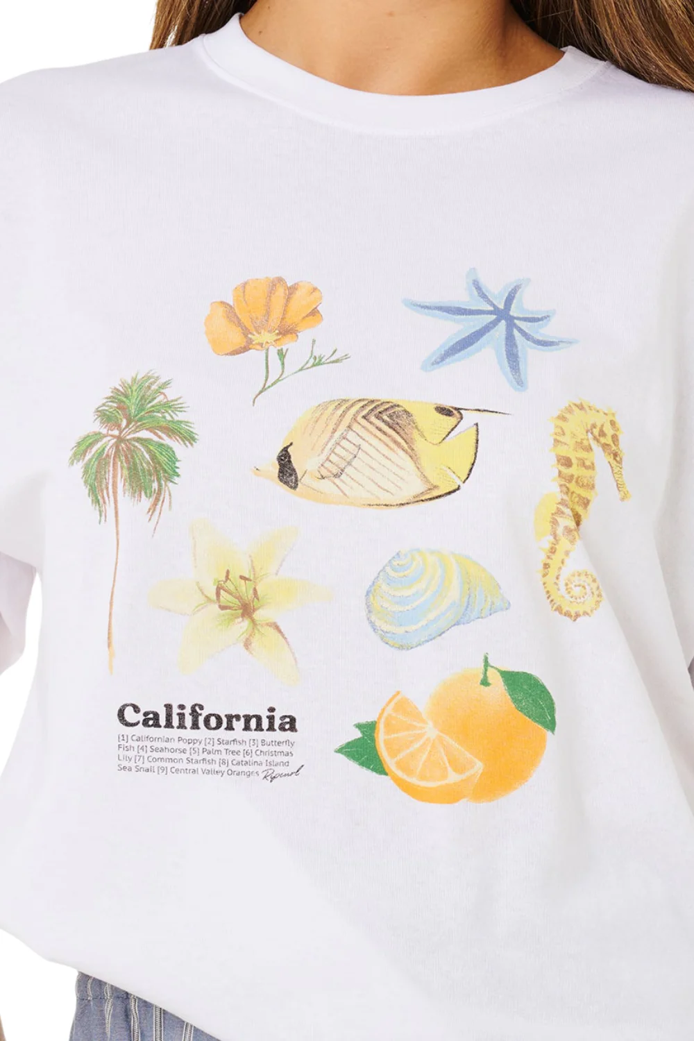 Rip Curl Poolside Heritage Womens T-Shirt Optical White - Image 5