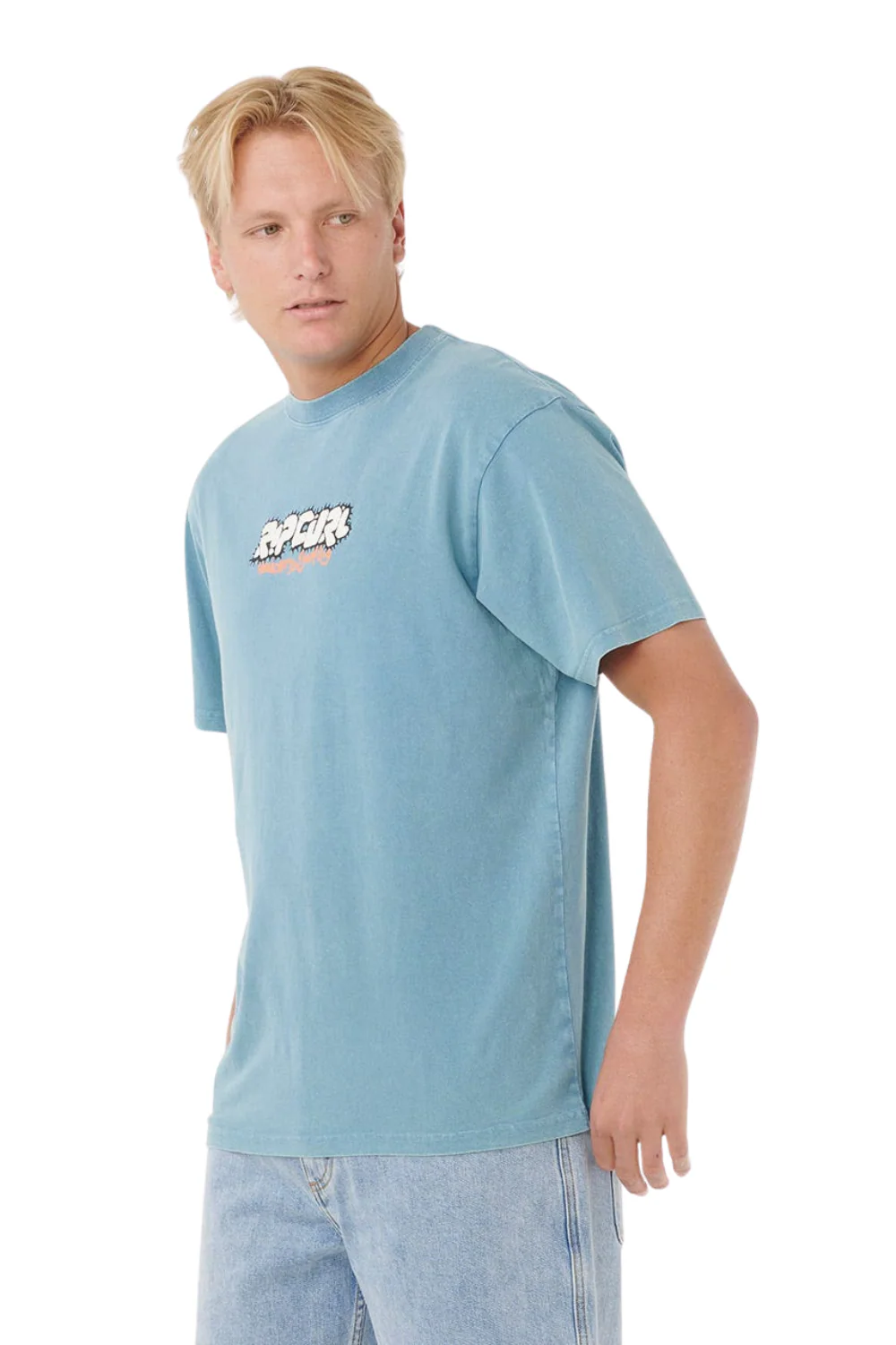Rip Curl Raw Energy Bubble T-Shirt Storm Blue - Image 4