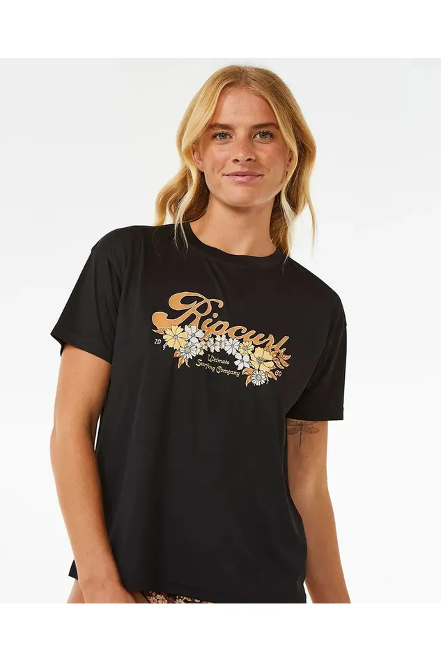 Rip Curl Sea Of Dreams Relaxed Upf Short Sleeve Black - Image 5