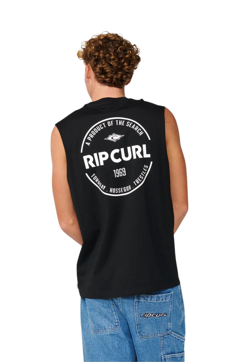 Rip Curl Staple Mens Muscle Vest Black - Image 2