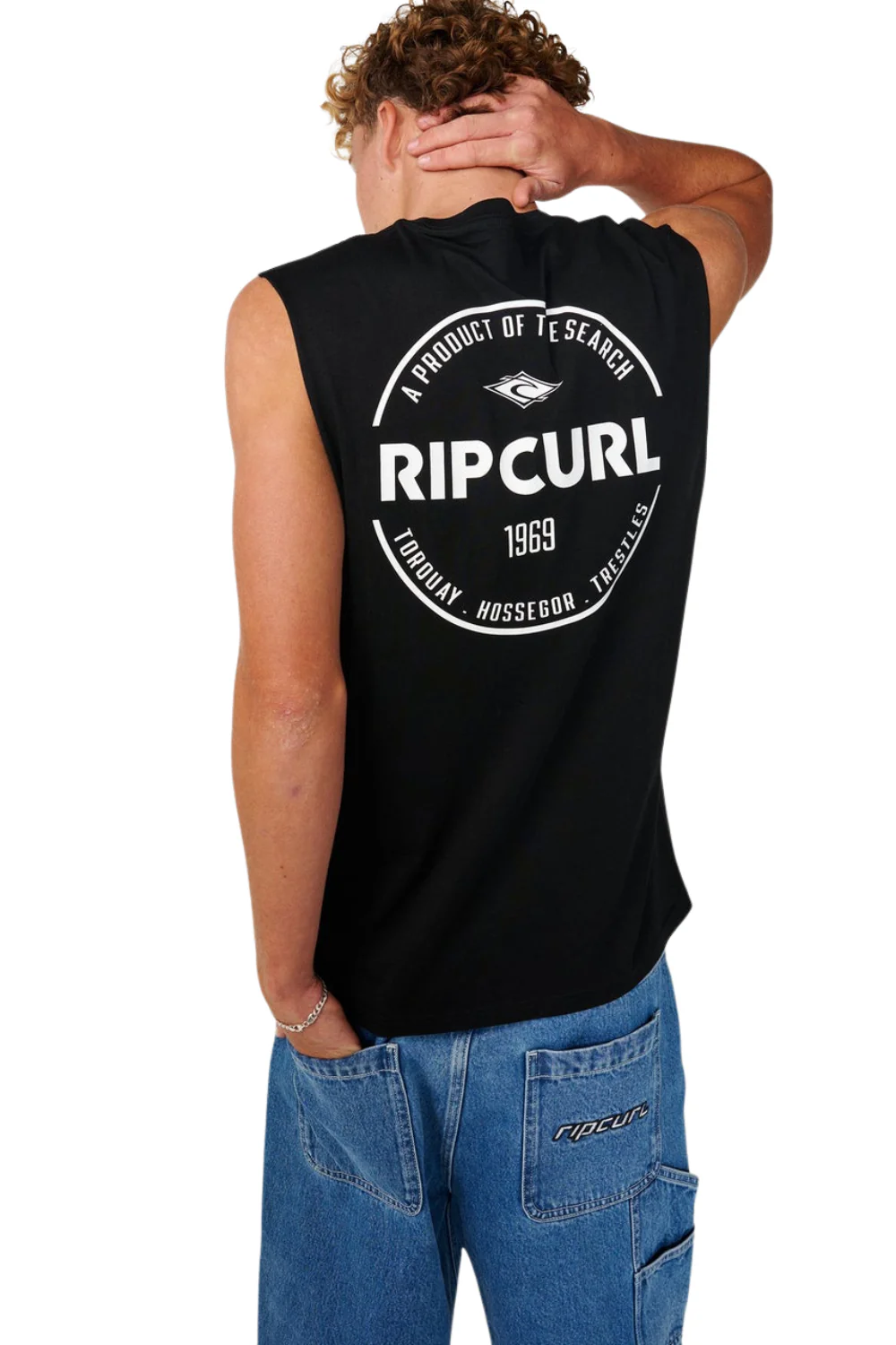 Rip Curl Staple Mens Muscle Vest Black - Image 4