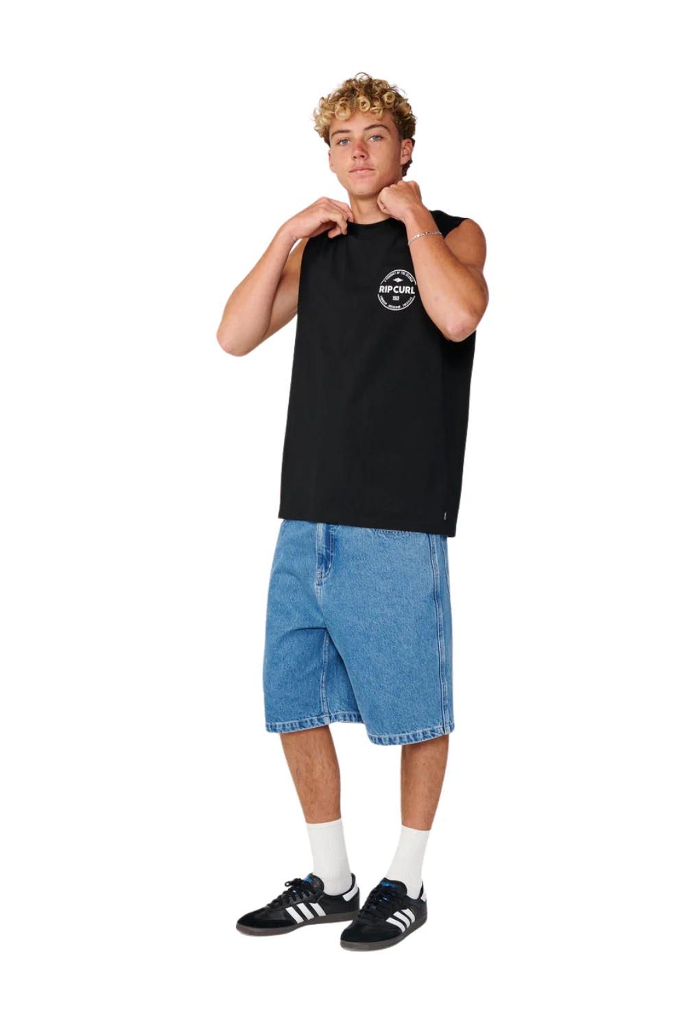 Rip Curl Staple Mens Muscle Vest Black - Image 6