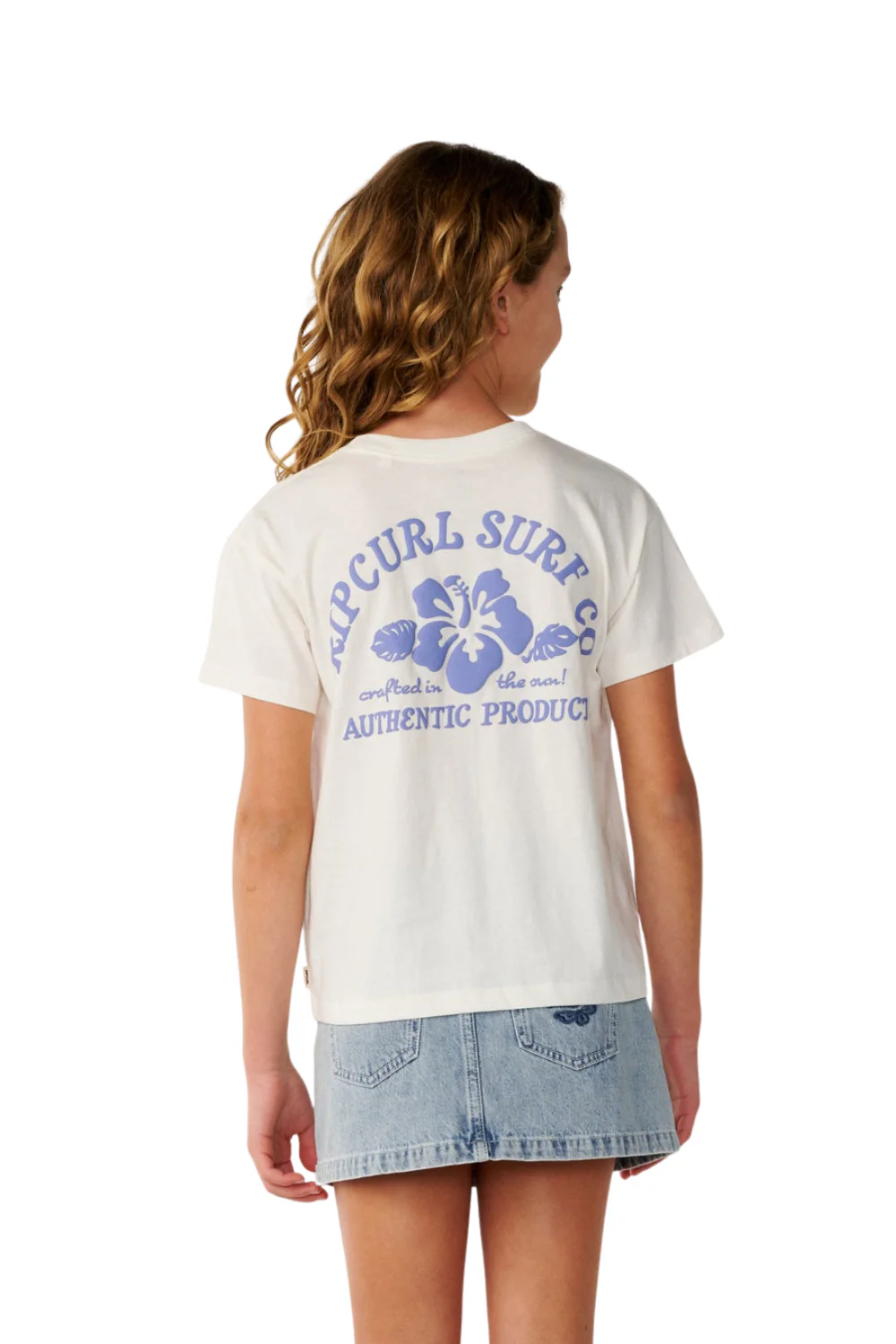 Rip Curl Surf Puff Girls Relaxed T-Shirt Bone/Blue