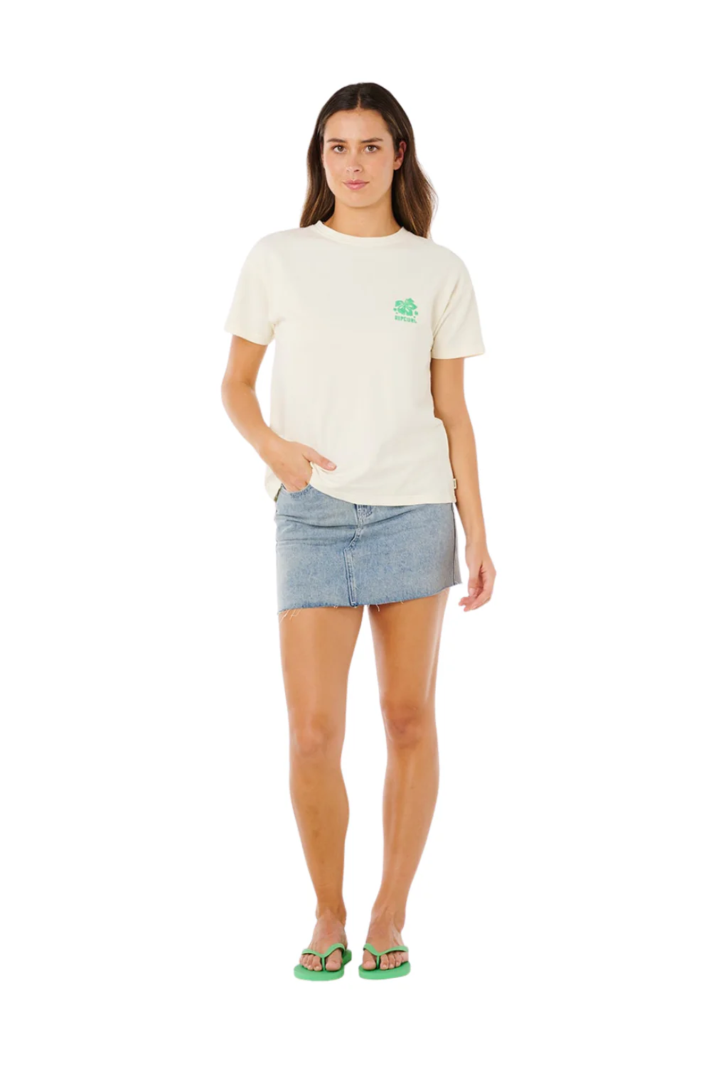 Rip Curl Surf Puff Party Pack Womens Relaxed T-Shirt Bone - Image 6