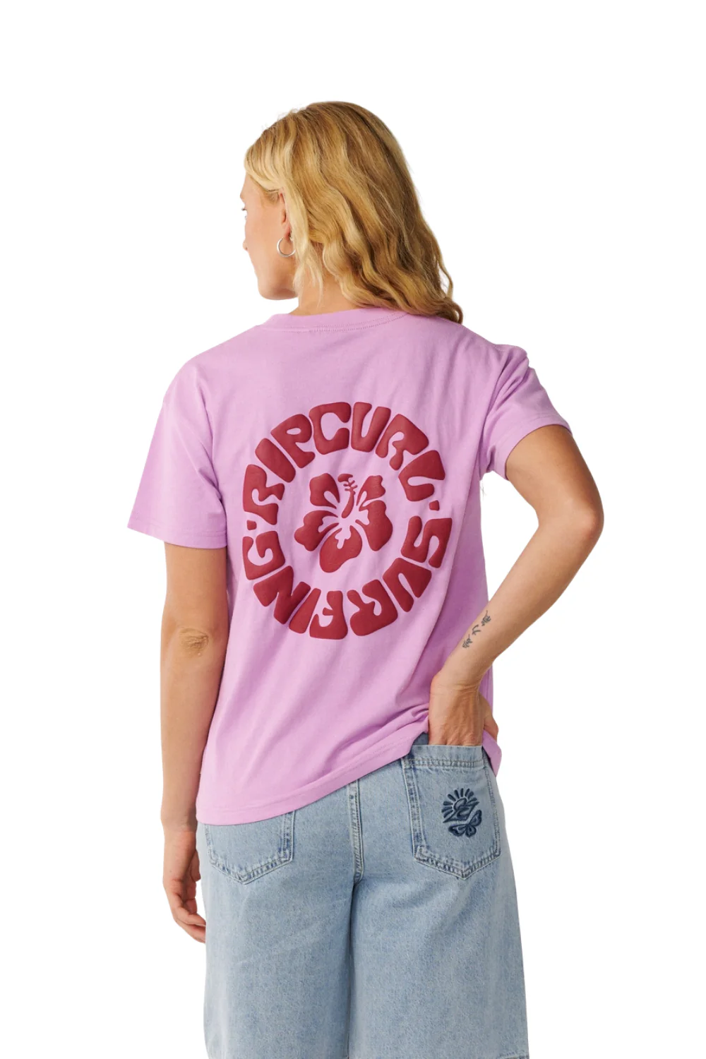 Rip Curl Surf Puff Party Pack Womens Relaxed T-Shirt Bright Lilac